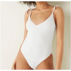 PINK Victoria’s Secret tie strap low back padded cheeky one piece swimsuit small